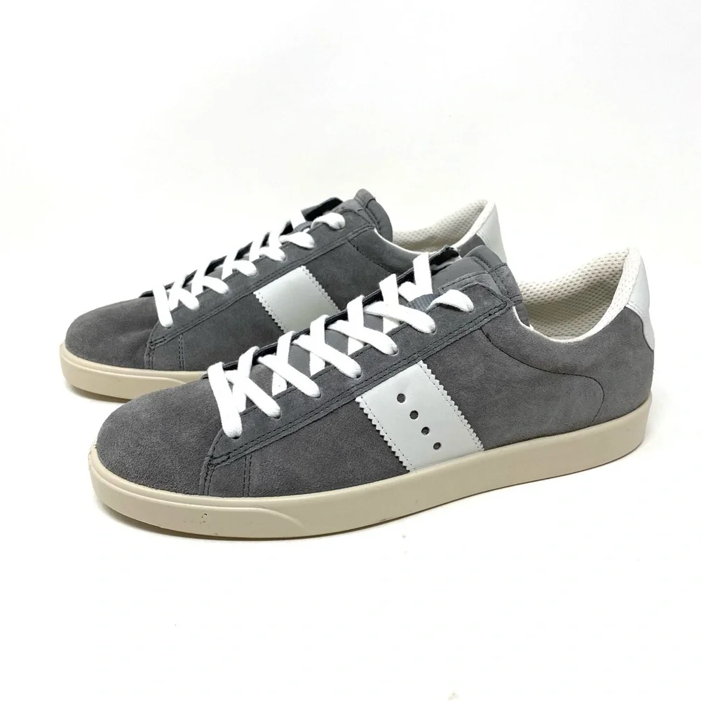 ECCO Women’s Street Lite Leather Sneaker Steel/White Size 42 | New in Box - Picture 3 of 8